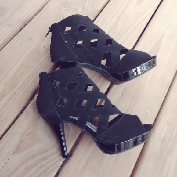 Shoes - Worn Once For Anniversary. Size 9 Black Heels